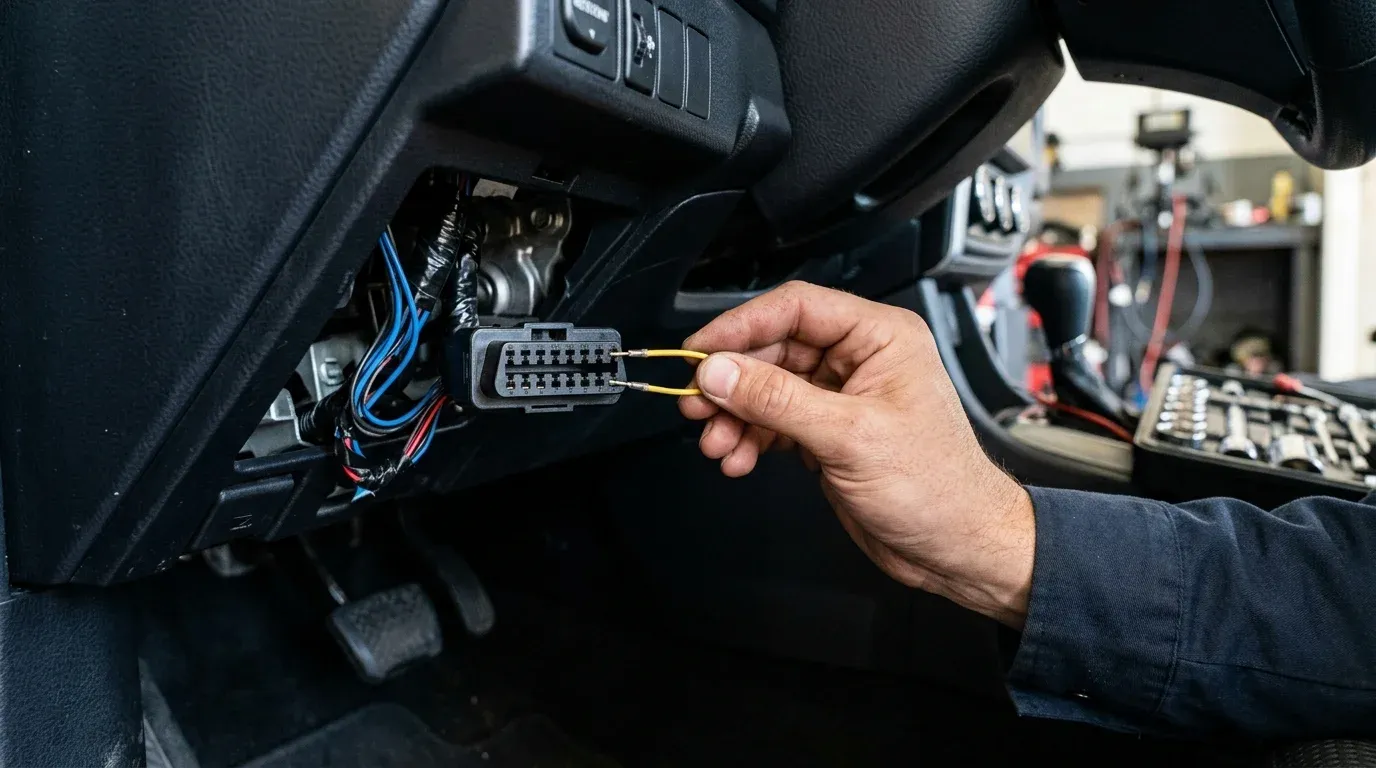 Калибровка нулевой точки Zero Point Calibration на Toyota с помощью перемычки между пинами 4 и 12 диагностического разъема OBD-2